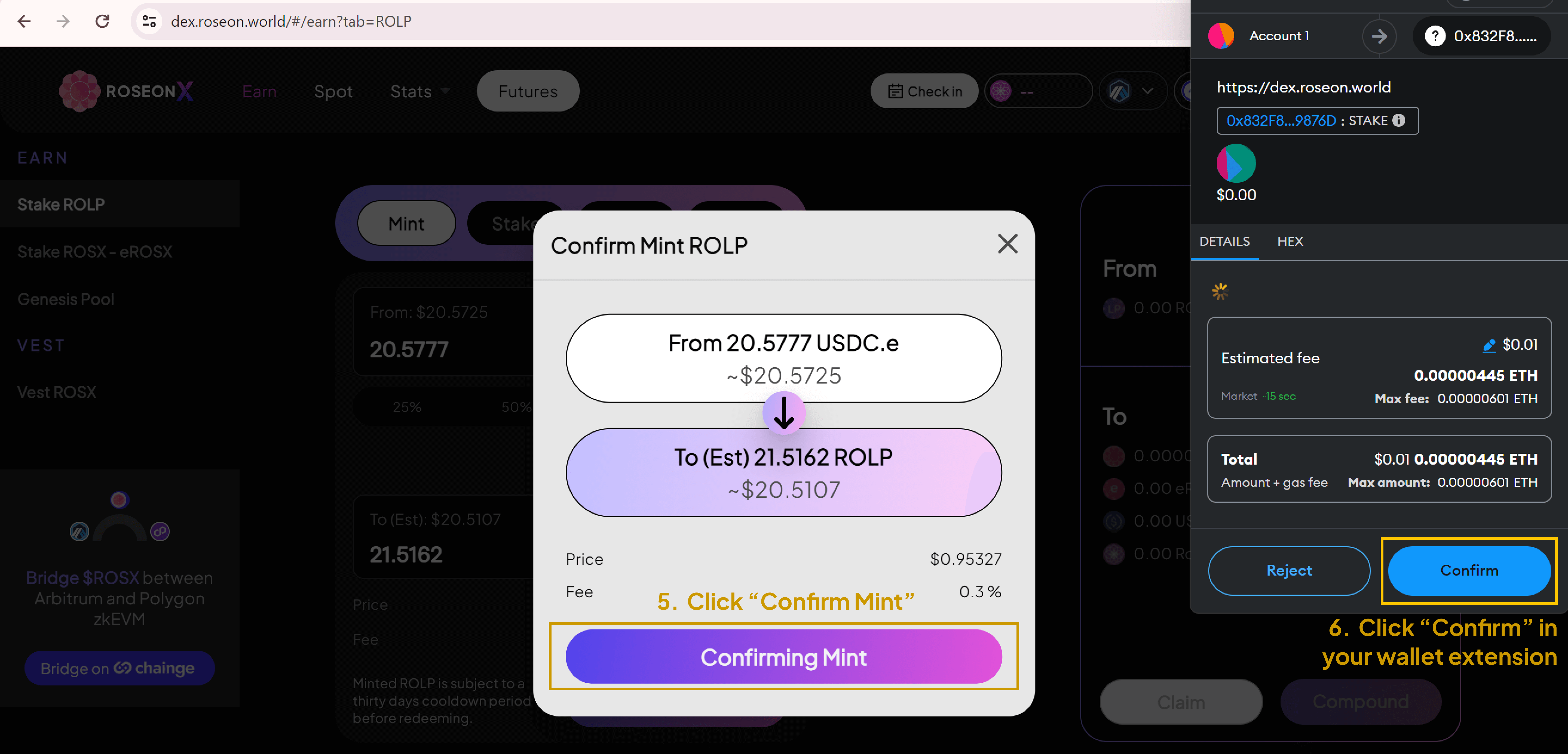 Step 3.2 Roseon Web3 Wallet Connect Get Started